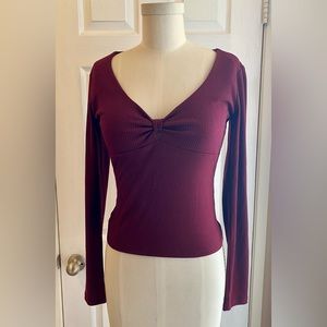 Fitted Keyhole Knit Top